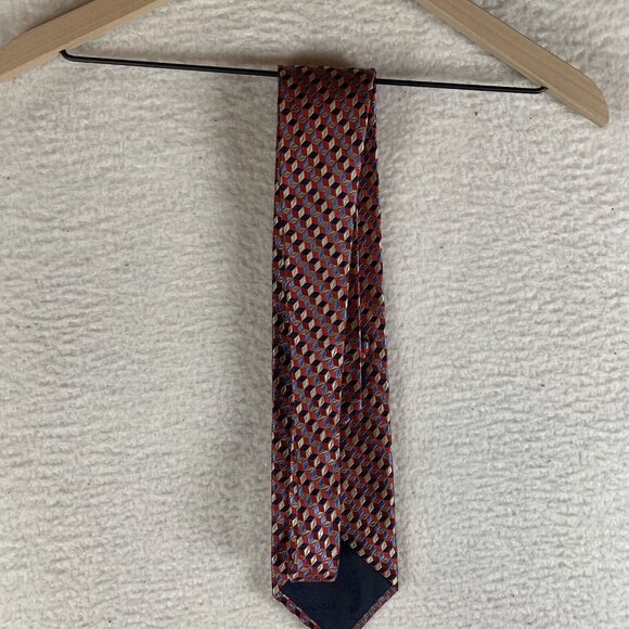 Paul Fredrick Necktie Men's Multicolor Geometric 100% Silk Formal Business 9718 - Picture 7 of 8